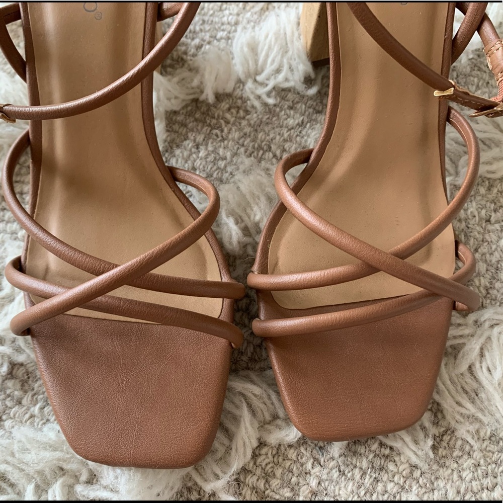 Tan Strappy Sandals, 37.5